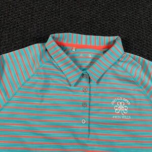 Adidas 2017 U.S. Open Golf Blue Orange Striped‎ Polo Women's Size XL